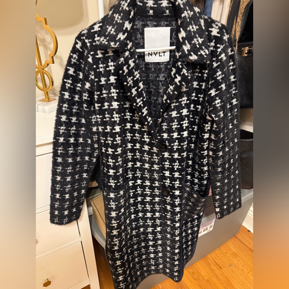 NVLT Black and White Patterned Coat